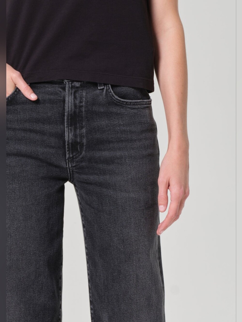 AGOLDE Harper Jean Mid Rise Relaxed Straight Jeans In Hush(washes Black)  33 - Picture 8 of 16